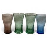 4 Coca Cola Glasses - 6.25" Tall