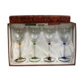 4pc Set Fumo Wine Glasses in Box 8"