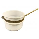 Brass Handle Ceramic Pot - 11 x 6.5 x 5