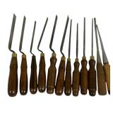 12 Wood Handle Chisels - 12.5" Long