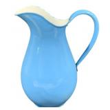 Metal Enamelware Pitcher - 11" Tall
