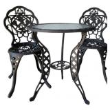 Metal Outdoor Bistro Set, Table & 2 Chairs