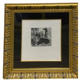 Framed Greyscale Serigraph "Lady in Black" signed