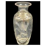 Silver Overlay Glass Vase - 12.75" Tall