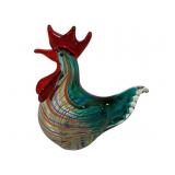 Murano Art Glass Rooster 8 x 7 x 4