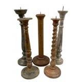 5 Candle Prickets 14" - 16" Tall
