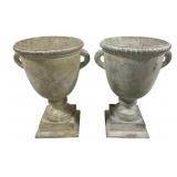 Pair Decorative Urns 11" Tall