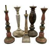 5 Candle Prickets 11.5" - 14" Tall