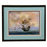 Framed Maritime Landscape Print signed