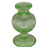 Uranium Glass Green Perfume Base - 3.25" Tall