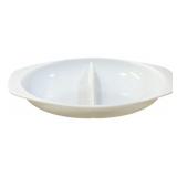 Vintage Milk Pyrex Divided Oval Dish