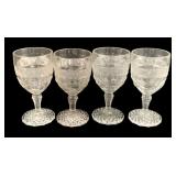 4 Indiana Glass Goblets - 4.5" Tall