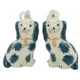 Pr Blown Glass Staffordshire Dog Ornaments