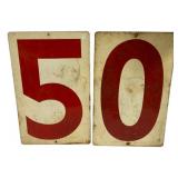 2 Metal Number Signs - 20 x 12.75