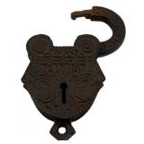 Antique Lock - As Is - No Key/Unlocked - 4 x 2.5