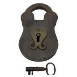 Antique Lock w/ Key - 5.5 x 3
