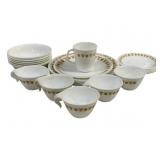 28 pc Corelle Butterfly Gold Dinnerware