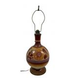 Mexican Folk Art Pottery Lamp AS/Damaged 25"