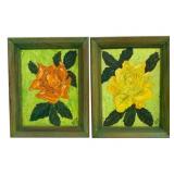 Pair Framed Paintings, Signed, 15 x 12