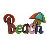 Metal "Beach" Sign - 28.5 x 14