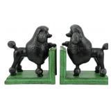 Pr Cast Iron Poodle Bookends 6.5"