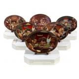 6 Franklin Mint Dogs Playing Poker Plates