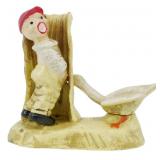 Cast Iron Figural Boy & Goose Piece