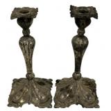 Pair Candleholders - 9.5" Tall