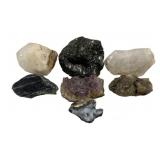 7 Raw Rock or Crystal Specimens