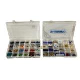 2 Organizing Boxes w/ Beads - 14 x 8.5 x 2