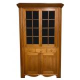 19th Century Cherry Corner Cupboard 16 Pane