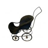 Vintage Wicker Doll Stroller - 24 x 24 x 12
