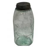 Blue Antique Mason #16 Jar w/ Lid