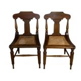Pair Early Cane Seat Chairs