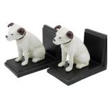 Pr Cast Iron RCA Nipper Dog Bookends