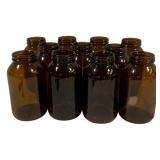 11 Brown Glass Bottles - 6" Tall