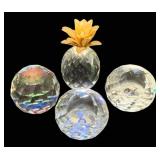 4 Sworovski Paperweights - 1.5" Round