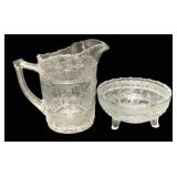 2 "Bird & Strawberry" Glass Items