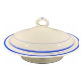 Blue & White Covered Dish - 12 x 10.5 x 8