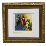 Framed Serigraph of Women in Cafe signed