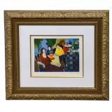 Framed Serigraph "Afternoon at the Cafe" signed