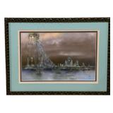 Framed Artwork "Le Pont de New York" signed