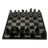 Marble Chess Set - As Is - Missing 2 Pieces