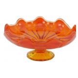 L.E. Smith Amberina Glass Compote 3"x7.5"