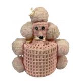 Crochet Poodle Toilet Paper Holder - 10.5" Tall