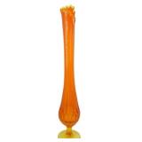Fenton Amberina Thumbprint Swung Glass Vase