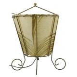 Vtg MCM Fiberglass & Brass Accent Lamp 12"