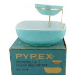 Vtg Pyrex Cinderella Snack & Dip Set w/ Box