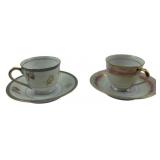 2 Demitasse Cups & Saucers