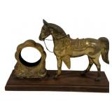 Metal Horse Clock Base Statue AS IS No Clock